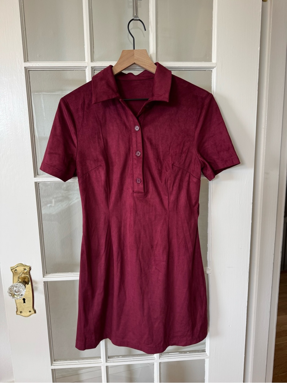 Cider Polo Mini Dress in Burgundy for Fall Layering Preppy Academia Classy